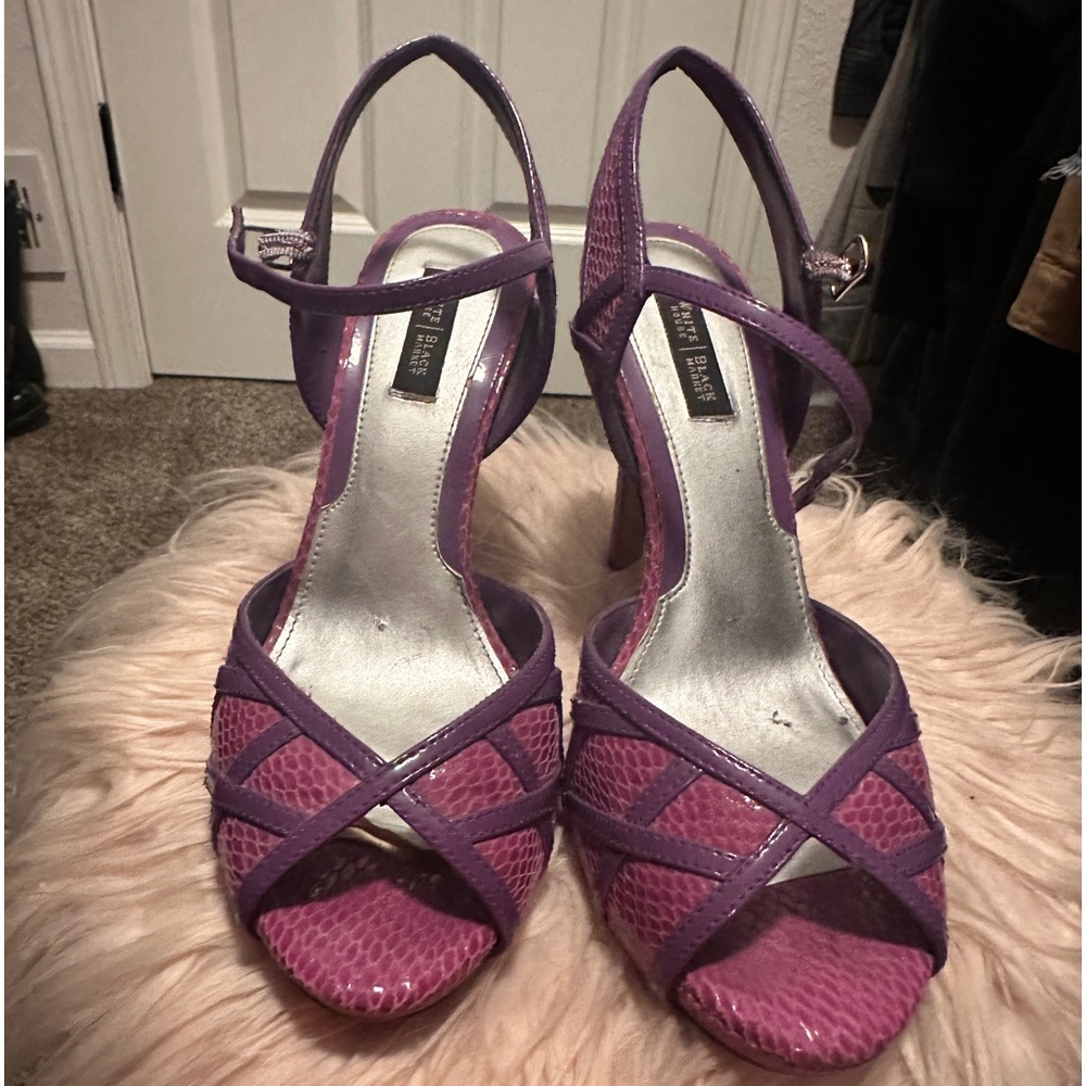 White House Black Market Purple Sling back heels size 7.5